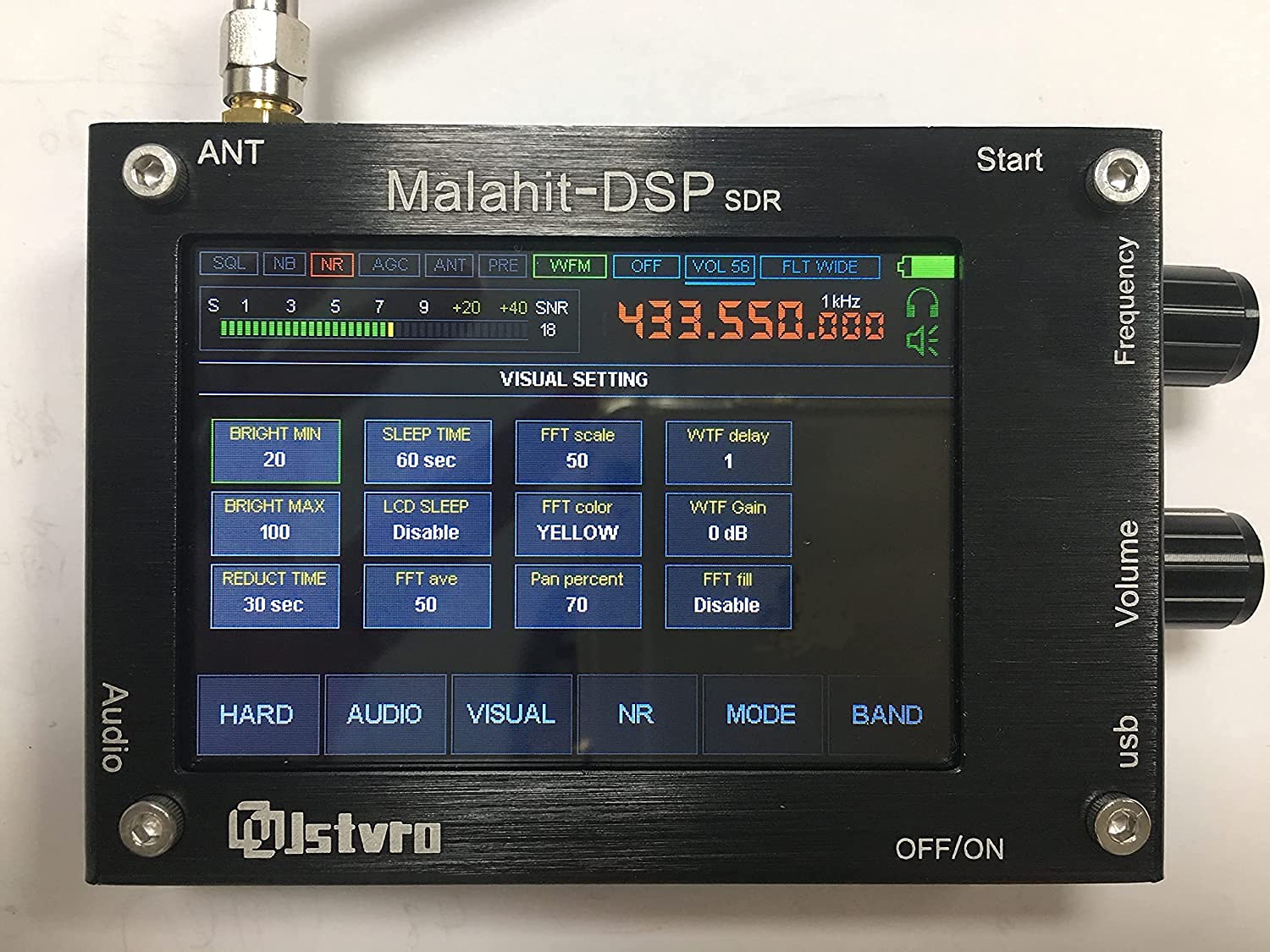 Malahit DSP SDR Receiver 50 kHz-2 GHz HAM 3,5 Zoll LCD-Bildschirm