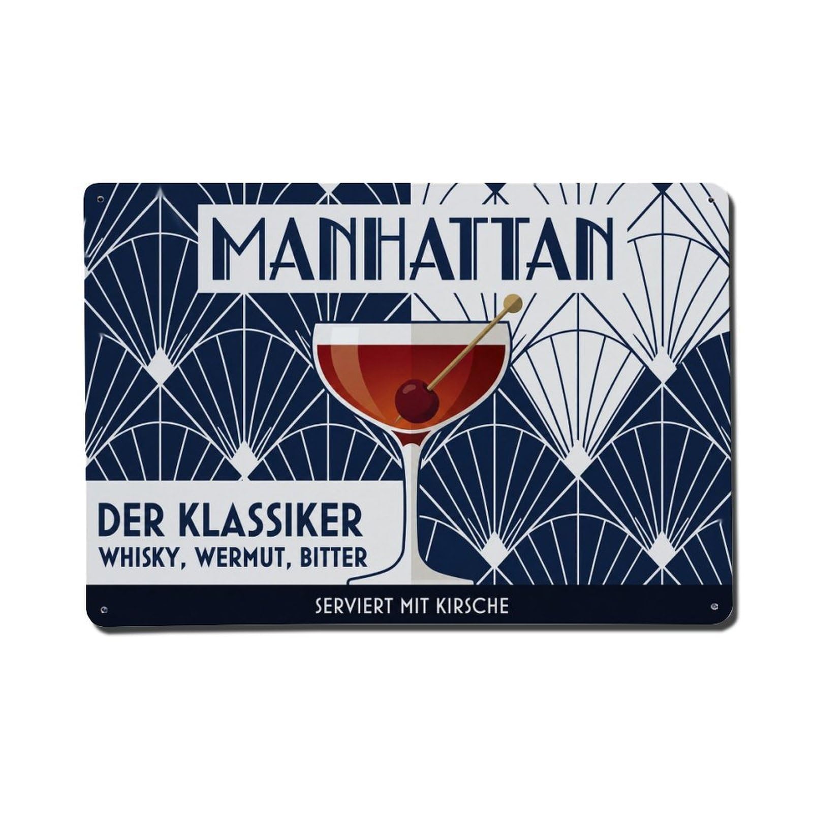 Manhattan Weekend Relaxation Bartender Mixology Beverage Metal Tin Sign Plaque Wall Decor for Cafe, Man Cave, Club Bar, Office, Home Garden Round Metal Poster 8x12Inch
