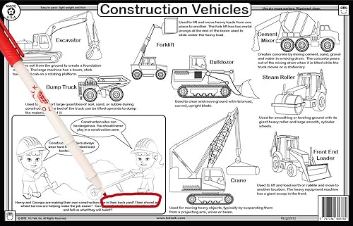 Miniatura 2 de Tot Talk Vehículos - Juego de 4 manteles individuales educativos para niños, construcción, camiones de bomberos, policía, transporte, actividades
