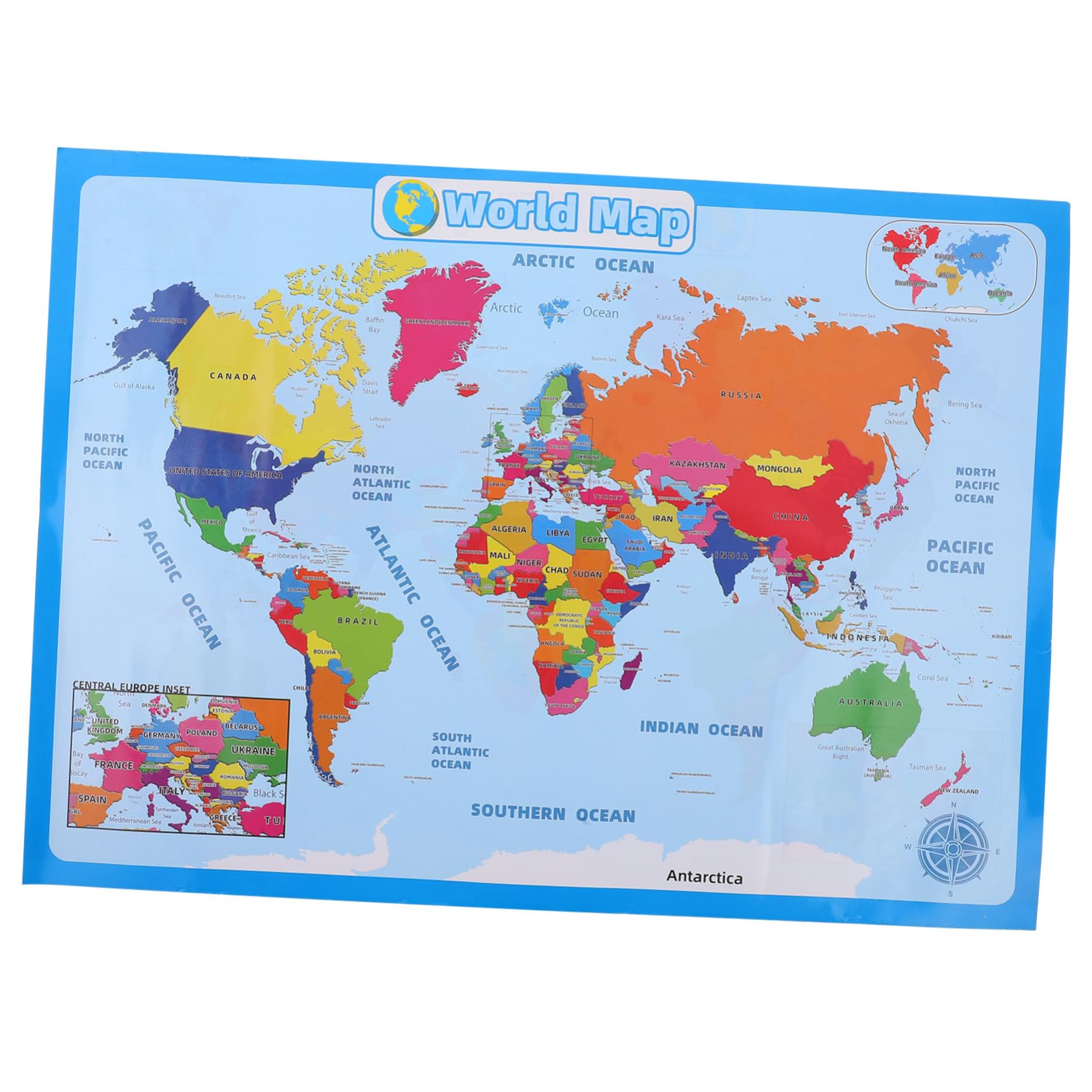 NUOBESTY 4blätter Weltkarte Poster Für Mädchen Bunte Wandkarte Geografischen Im Kindergarten Und Vorschule Für Klassenzimmer Und Kinderzimmer Stil Zufällig