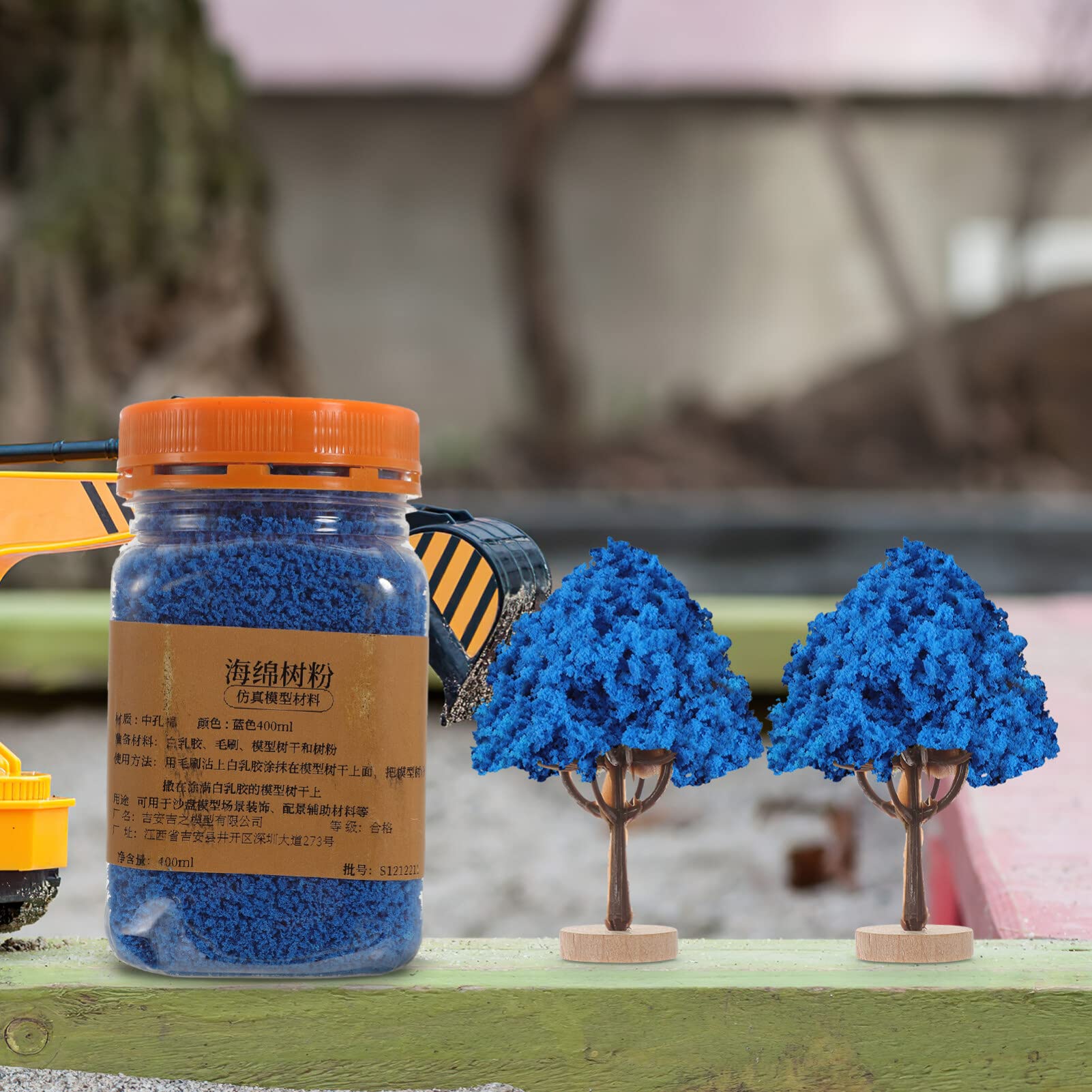 YARNOW 1 Bottle Flocking Powder Sponge Landscaping Tree Powder Static Grass Applicator Sponge Flock (Blue)