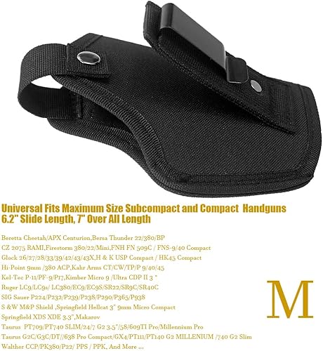 Miniatura 7 de Funda interior de la cintura para funda oculta para pistola de transporte oculto para mini pistolas compactas compactas de tamaño completo,