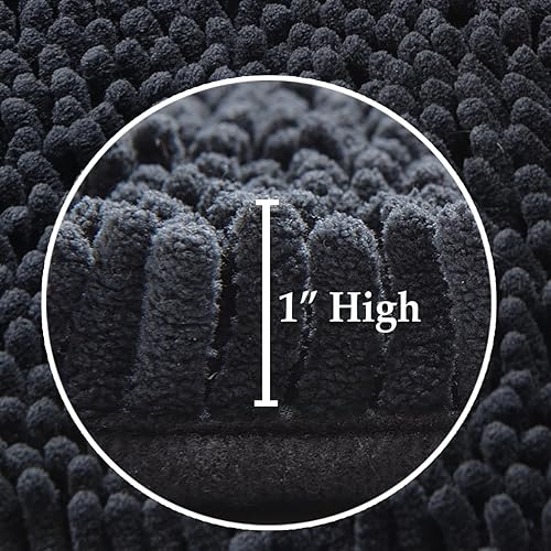 Miniatura 5 de Juego de 4 alfombras de baño de felpilla extrasuaves y absorbentes, parte trasera de goma antideslizante, lavables a máquina, de secado rápido, para