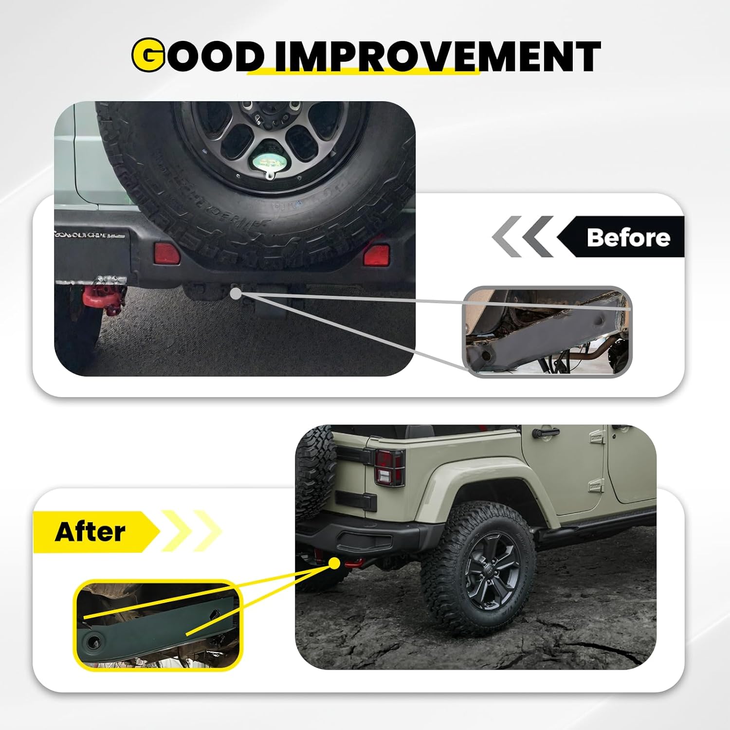 2 PCS Heavy Duty Rear Shackle Mount Frame Rust Repair Kit for Jeep Wrangler YJ 1987-1995, Left & Right Replacement Brackets, Durable Steel Anti-Rust Upgrade Accessories