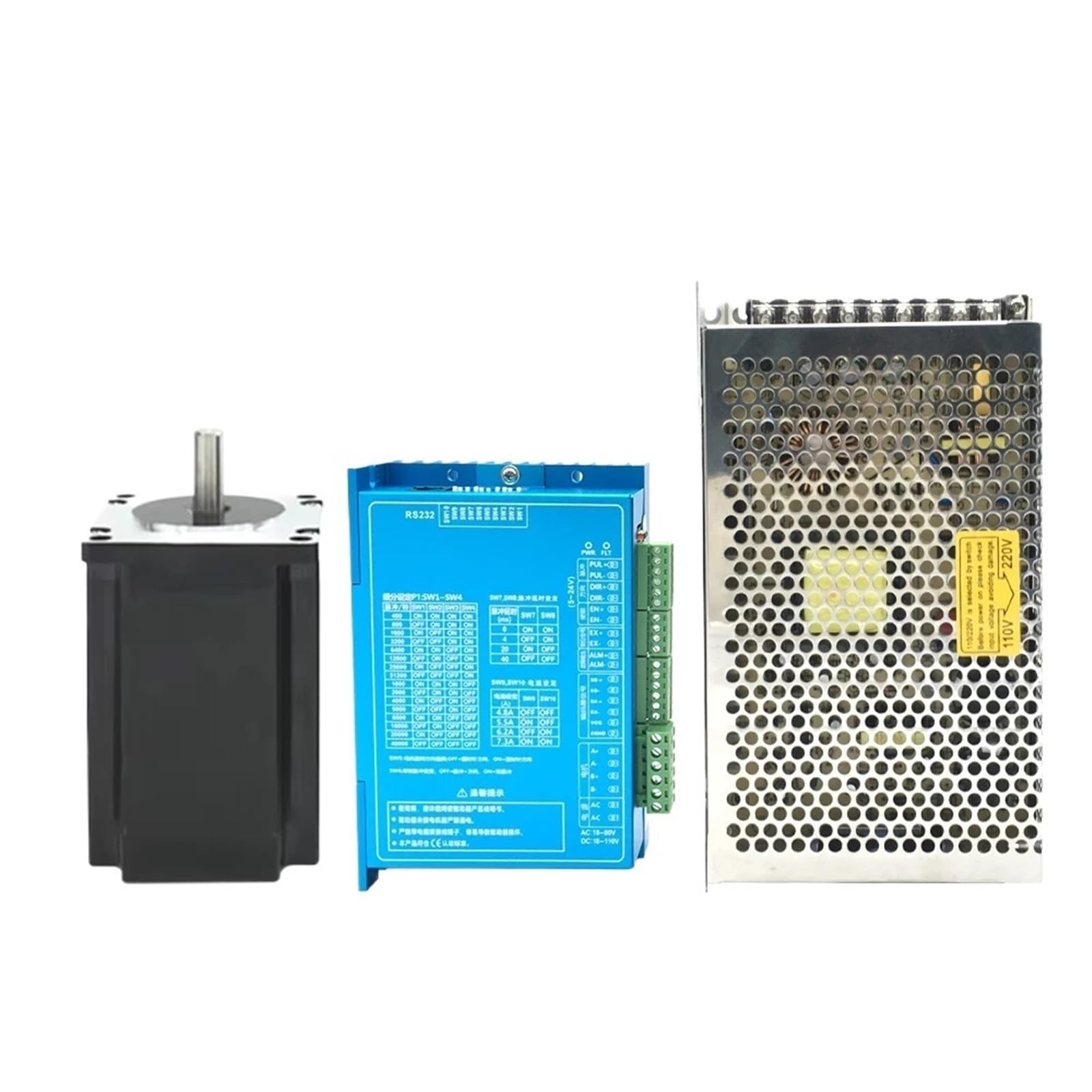 ANERTQUIH Nema34 Closed Loop Stepper Motor Driver Kit 2 Phase 4.5/8.5/12Nm 86mm with Encoder Hybird Easy Step Servo(1 Axis Motor Kit,12Nm)