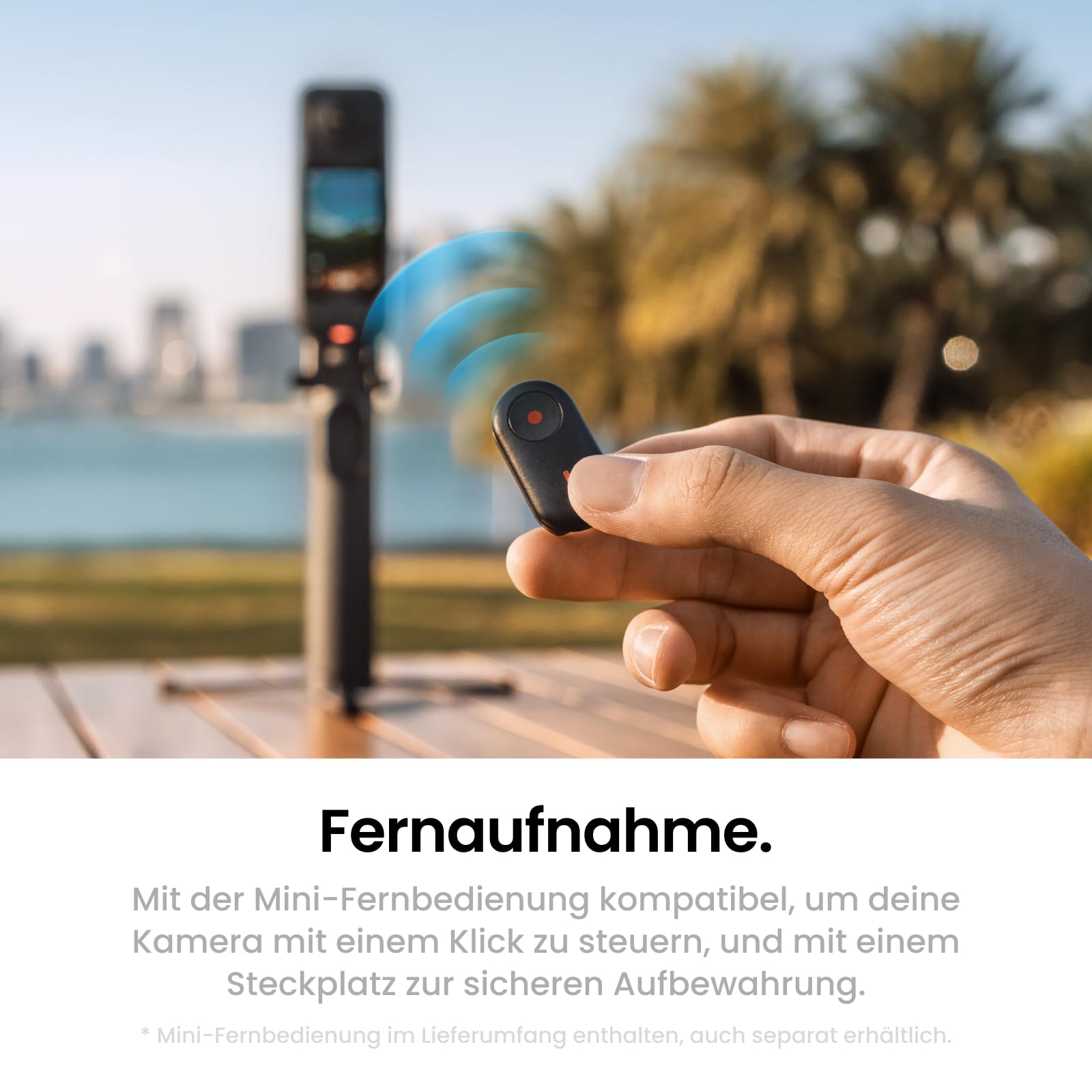 Insta360 Fernbedienungs-Kit für den 2-in-1 Klapp-Selfie-Stick mit Unsichtbarem Selfie-Stick, integriertem Stativ, ideal für Vlogging, Wandern, Gruppenaufnahmen, für X5, X4 Air, X4, X3 Action-Cams