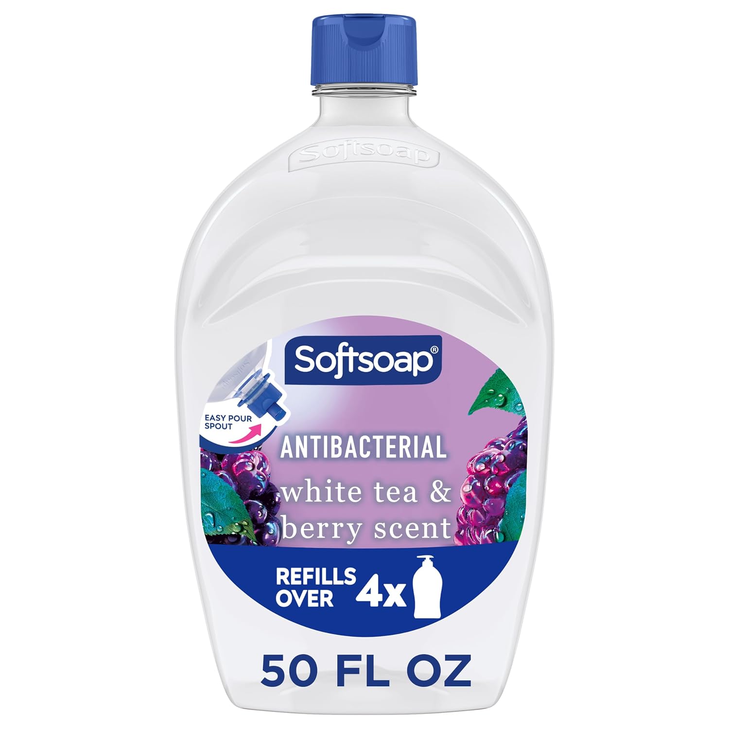 Softsoap Antibacterial Liquid Hand Soap Refill, White Tea & Berry, 50 Oz