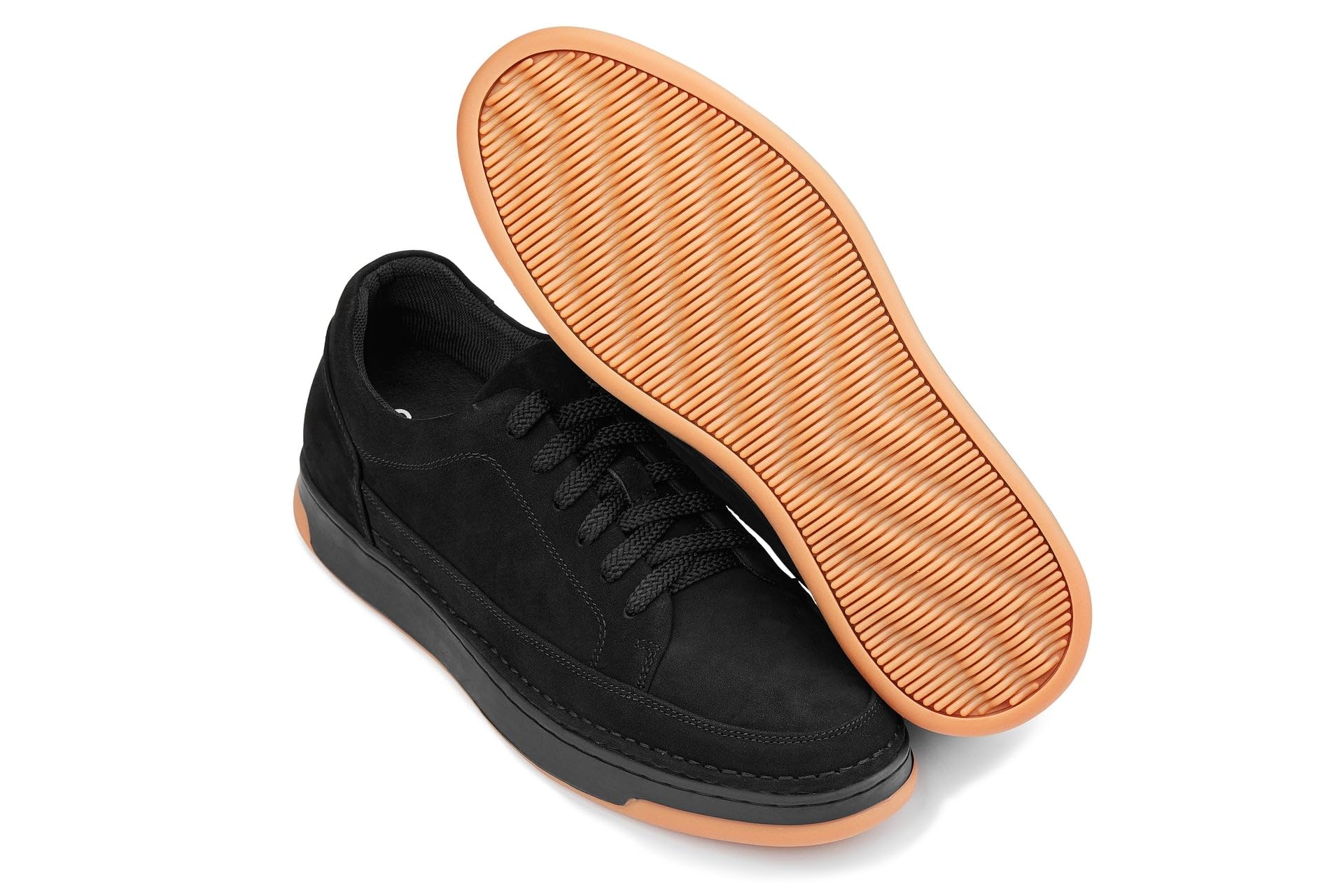 CALTO Zapatos de elevación invisibles para hombre con aumento de altura – Zapatillas de cuero de primera calidad con cordones – 2.6 pulgadas más altas