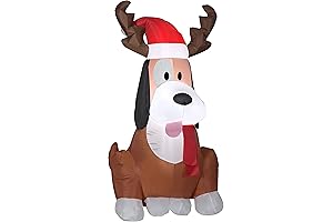 Gemmy Christmas Airblown Inflatable Basset Hound with Antlers