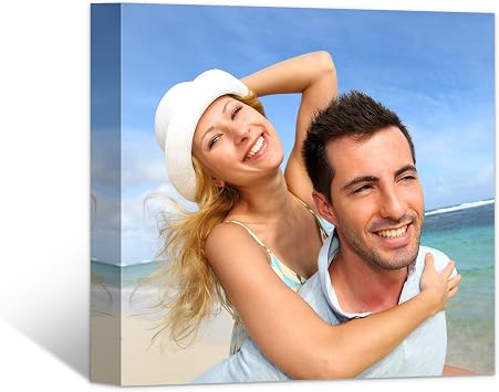 Personalized Canvas Wall Art Framed 8X 8 Custom Canvas Prints with Your Photos Wall Art for Living Room,Bedroom,Couple Photo Prints for Christmas Gifts