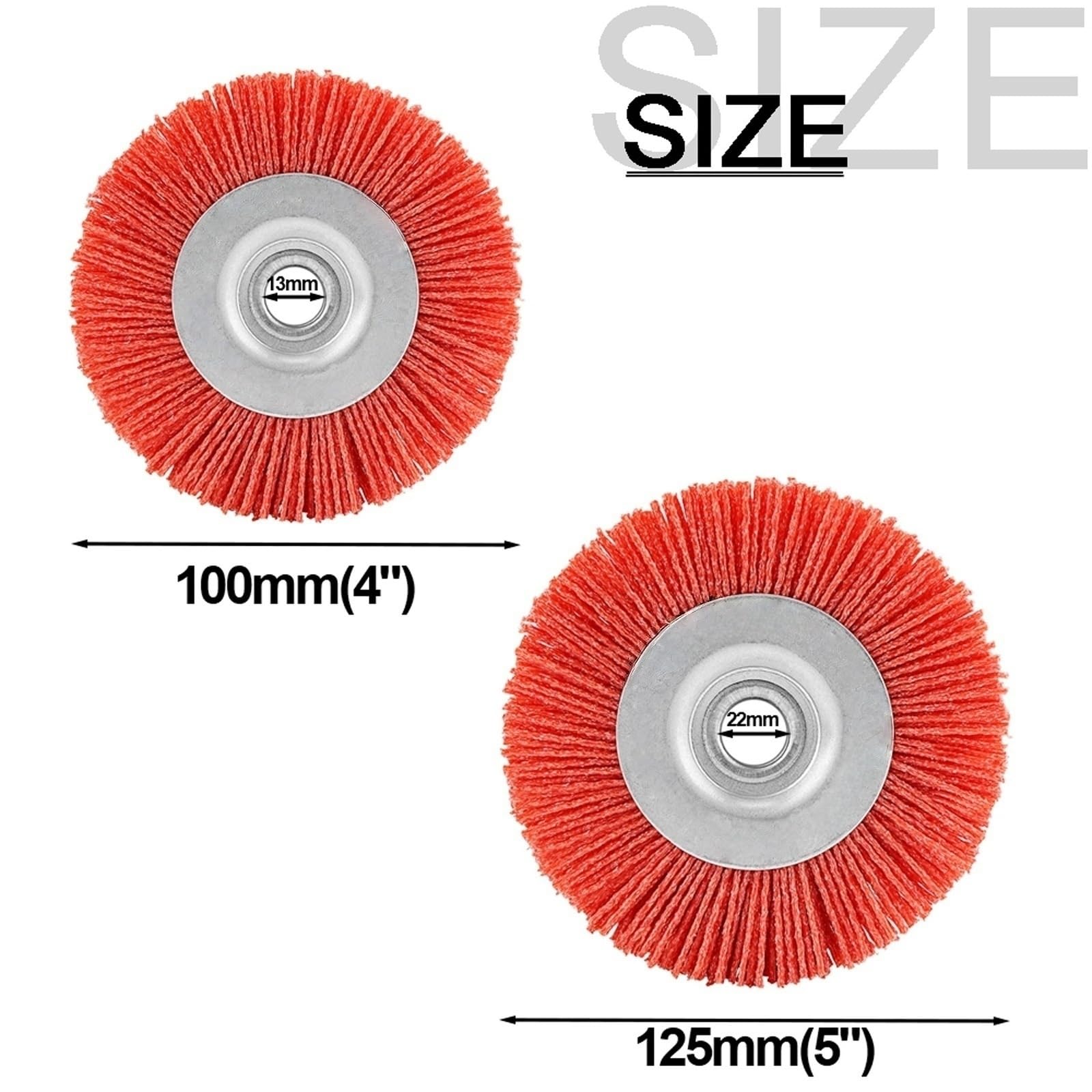 6 szt. Nylonowe szczotki tarczowe, drut ścierny szczotka polerska do gratowania metalu czyszczenie OD 100/125mm(125mm)