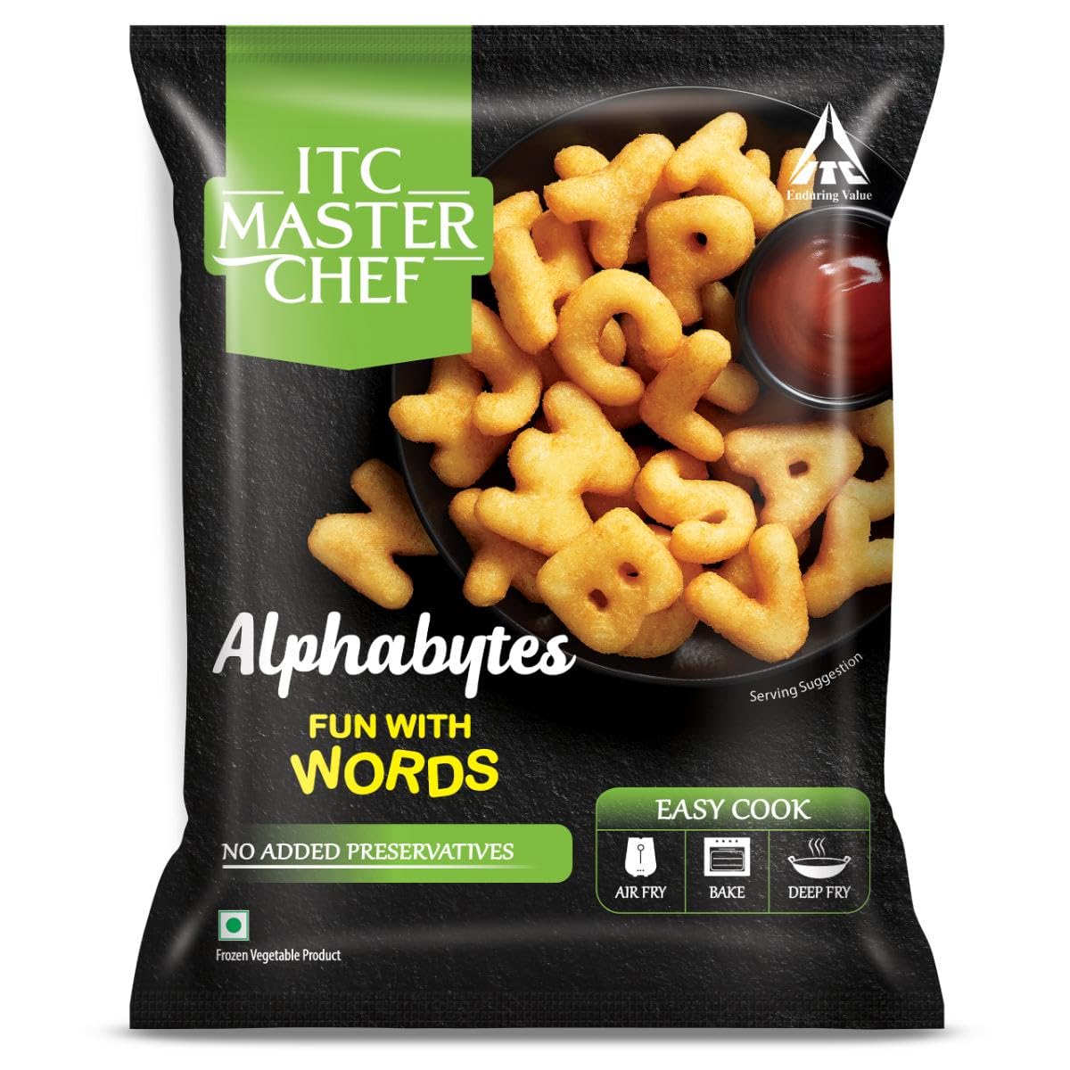 ITC MASTER CHEF Alphabytes, Veg Frozen Snack, Ready to Cook, 495g