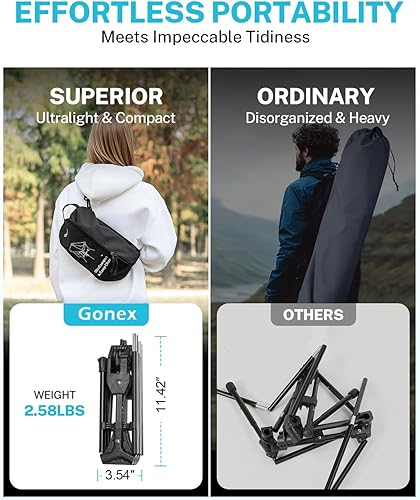 Miniatura 4 de Gonex Silla de camping portátil, ultraligera y compacta de 5 generación, silla plegable y ligera para campamento al aire libre, senderismo, playa,
