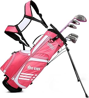 Yclty Sacca da Golf con Supporto per Bambini, Ragazzi - Sezione 3 Altezze Ragazzi e Ragazze - Sacca da Golf per Ragazze Reali - Blu/Rosa (Senza Mazza)