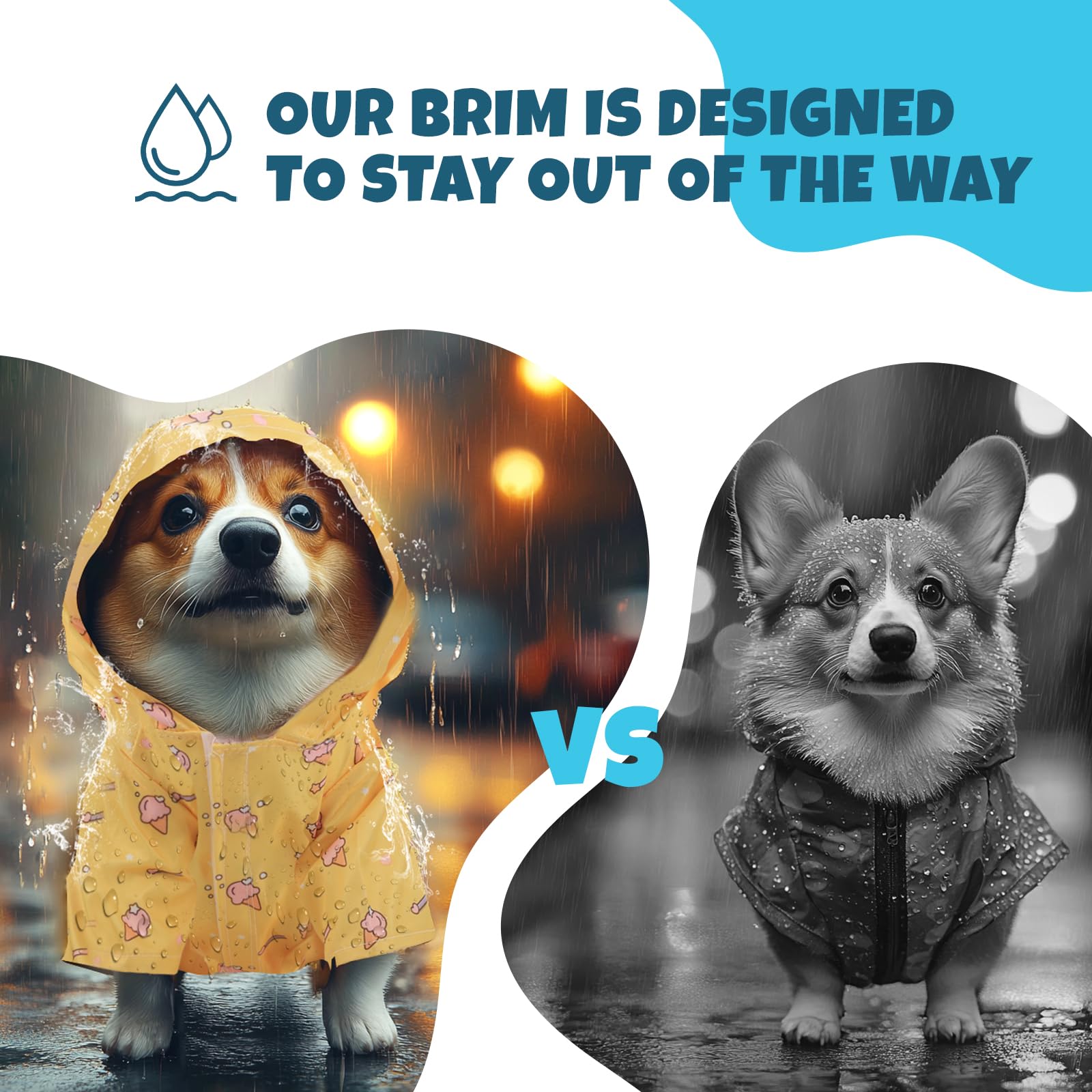 Fiohiros 2Packs Dog Raincoats Waterproof, Lightweight Small Dog Raincoat with Harness Hole, with Hood for 1-6Kg - Image 4