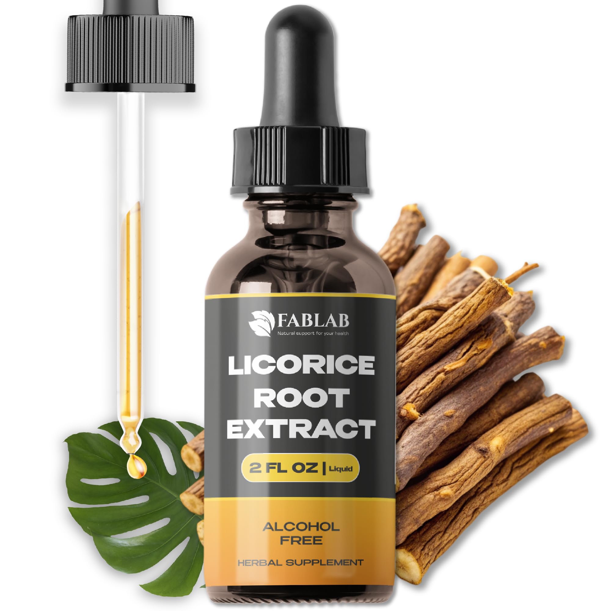 FabLab Licorice Root Extract - Herbal Immune Support- Glycyrrhiza Glabra Supplement for Digestion Restore Respiratory Health Fatigue -Non-GMO (2)