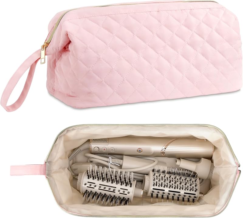 Estojo de viagem acolchoado para ferramentas de cabelo Shark FlexStyle, rosa-claro