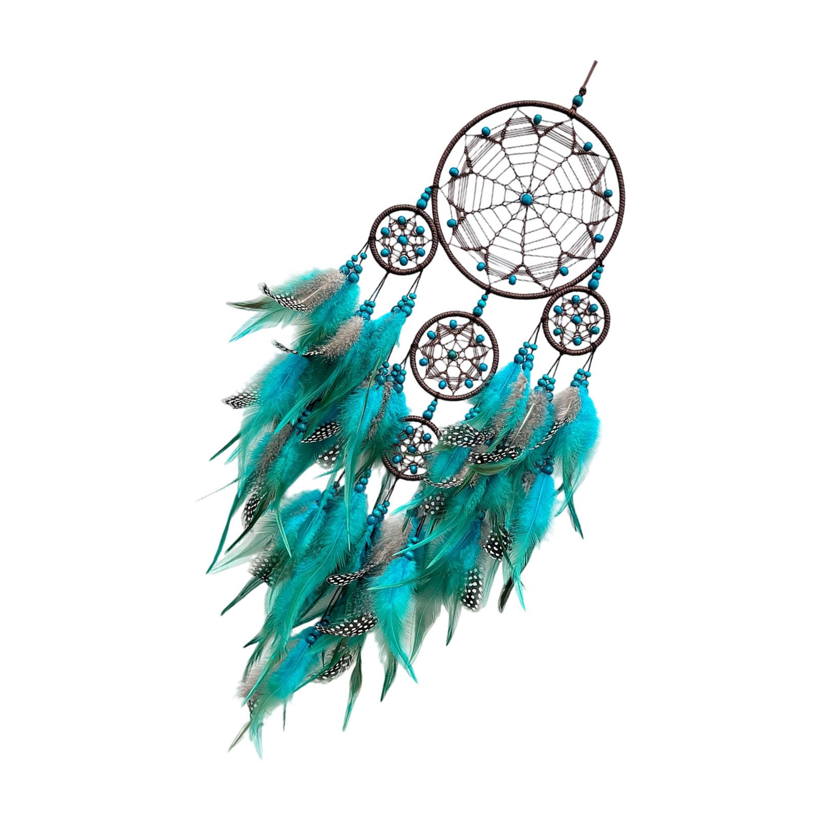 Stylish Tribal Ethnic Dreamcatchers Hanging Decors for Bedroom Living Room with Feathered and Colorful Beads Wall Art Hanging Decors