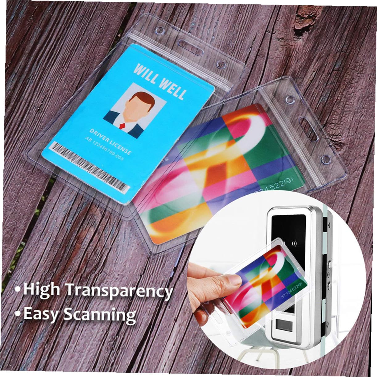 SHINEOFI 2sets Portabadge Trasparenti Con Laccetto Per Id Cinghie Resistente e Pratiche Per Scuole Uffici e Colori