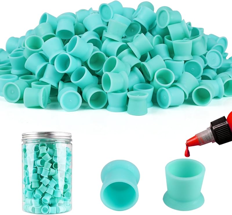 Copos para tinta de tatuagem IFERO em silicone azul, Pacote com 300 unidades