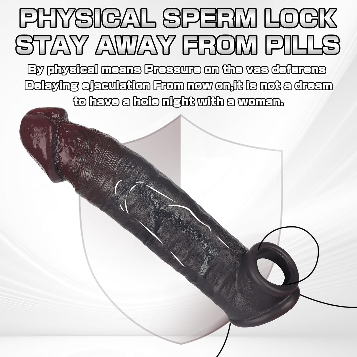 Guaina Pene con Anelli per Coppia, Medical Silicone Penis Sleeve con Cock Ring per Uomo, per Guaine Prolunghe e l'ingrandimento del pene, Ritarda l'eiaculazione Aumenta per L'erezione(YDL-035) (nero)