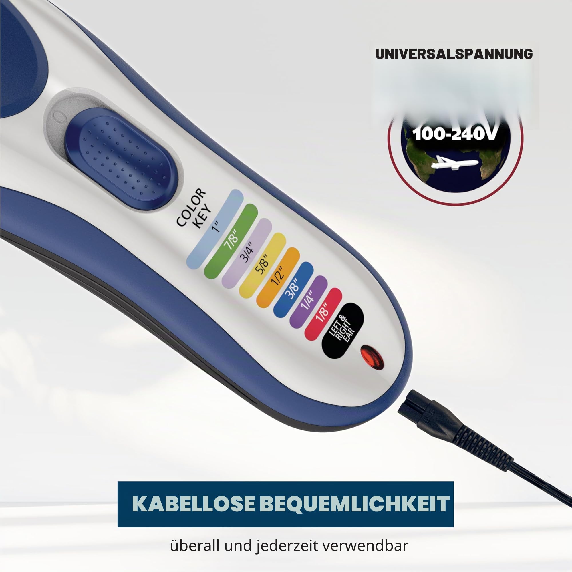 Wahl Clipper Color Pro Haarschneidemaschine, kabellos, wiederaufladbar, 20-teiliges Set zum Haarschneiden, bunte Kämme für Männer und Kinder