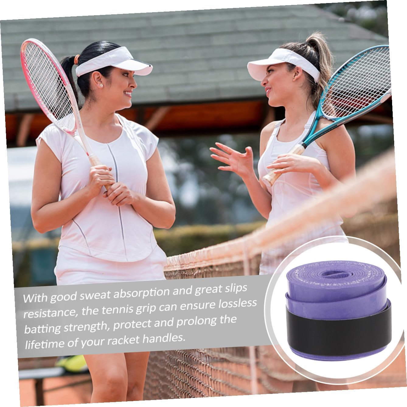 KOMBIUDA 60pcs Badminton Racket Glue Tapes for Racket Grip Tape Absorbent Towel Racket Overgrip Goon Tape Anti-