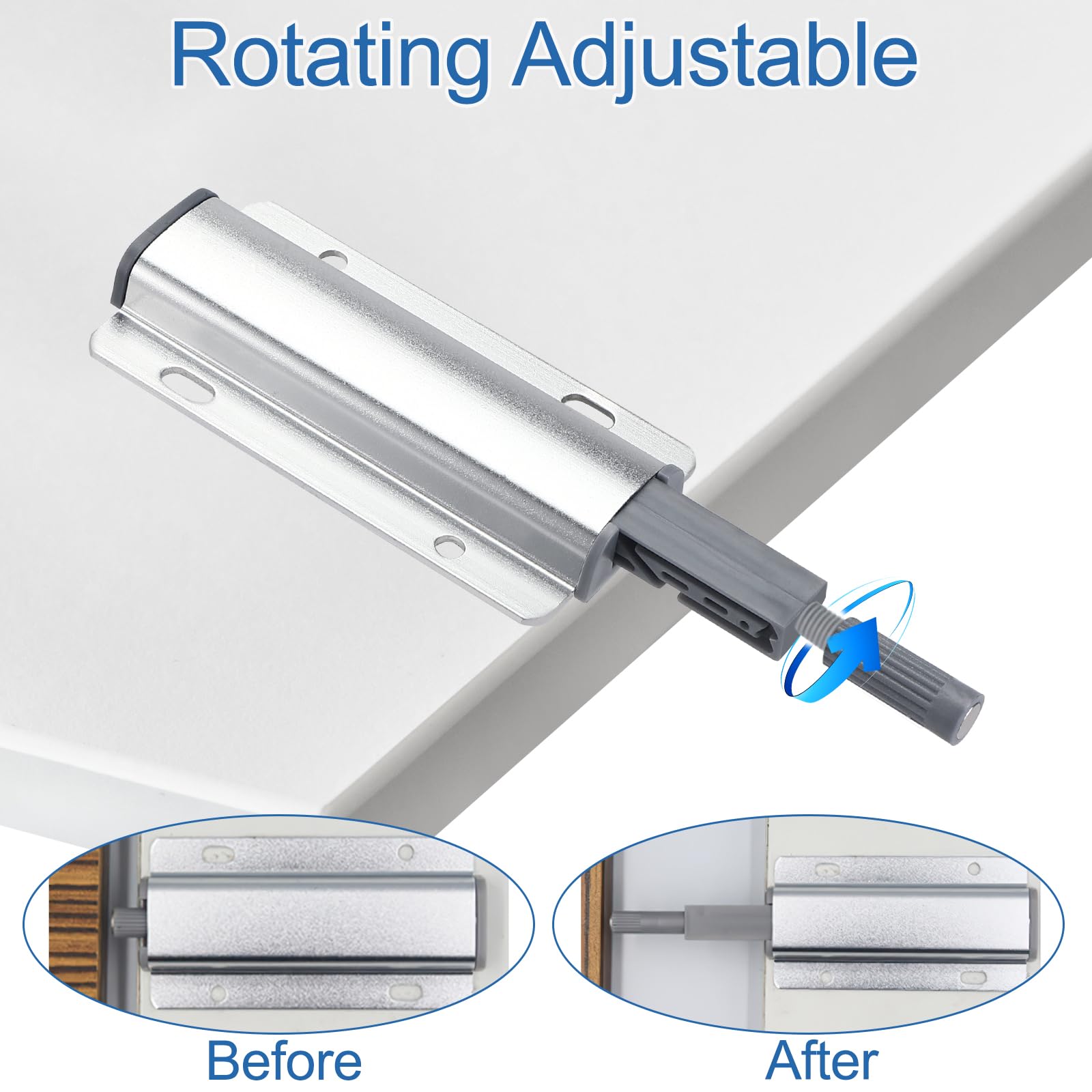 6 Pezzi Meccanismi Push Pull Per Ante - Apertura A Pressione Per Armadi, Cucine E Mobili Senza Maniglie - Foto 14