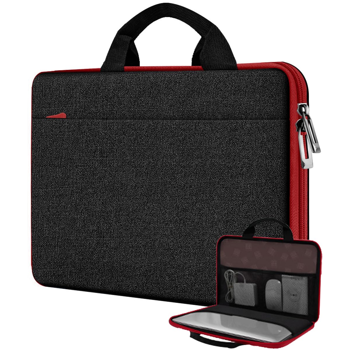Hseok Laptop Case 13.3-14 inch Briefcase Handbag, Water-Resistant and Shockproof Computer Sleeve Compatible with MacBook Pro 14", Mac Air/Pro 13.3"