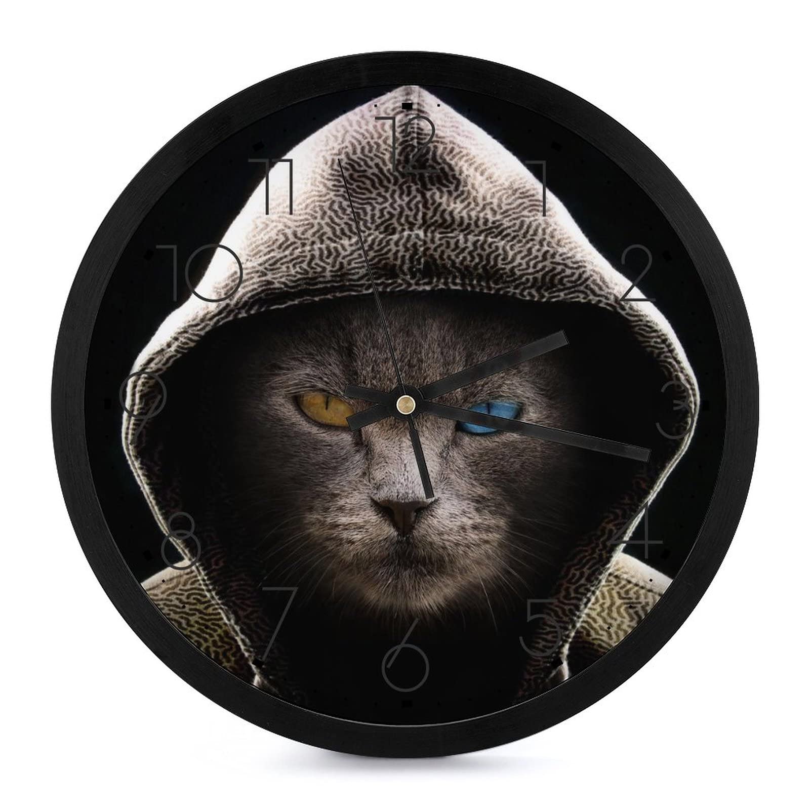 Pendule murale chat silencieuse 25.4cm horloge moderne maison ecole