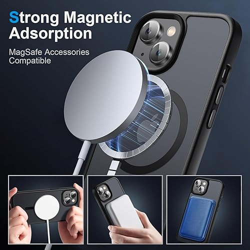 Miniatura 2 de Compatible con iPhone 14 Plus y iPhone 15 Plus Funda compatible con MagSafe, protección de grado militar, teclas de aleación de aluminio mate