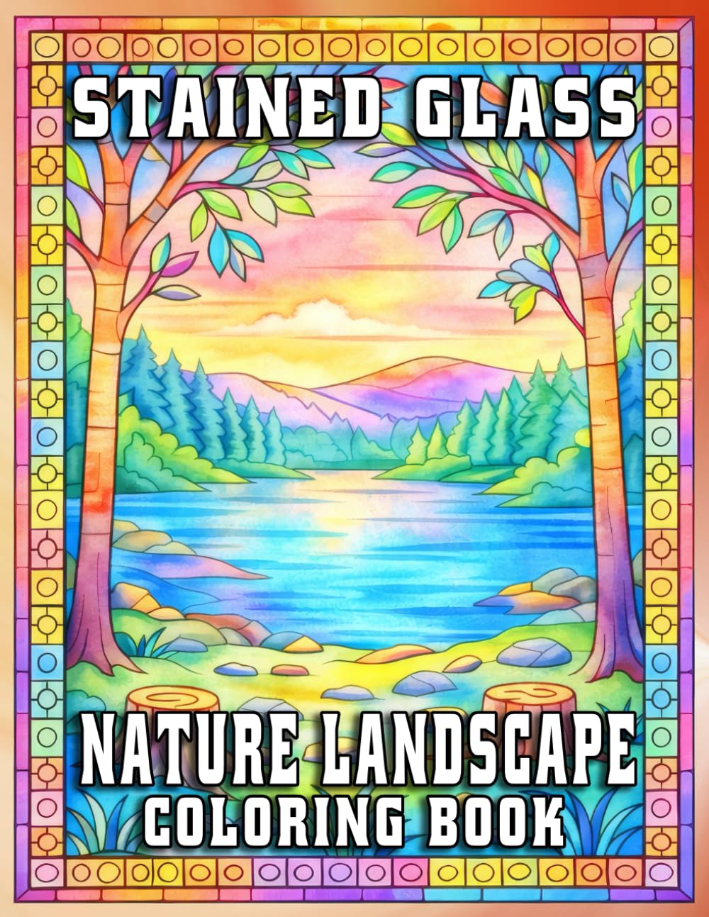 Stained Glass Nature Landscape Coloring Book: Relaxing Scenic Designs for Calm and Creative Color Sessions
