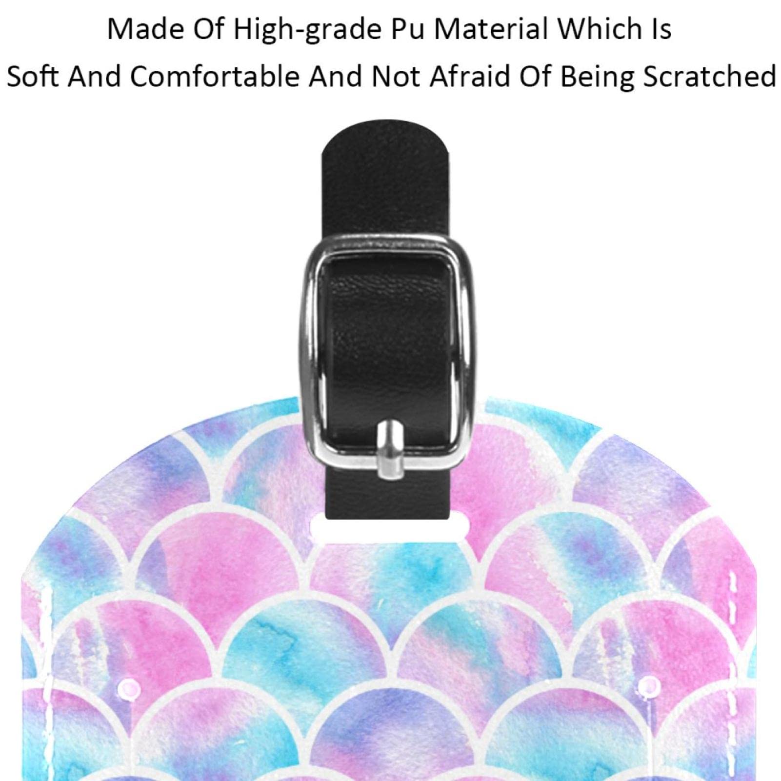 2 Etichette Bagaglio In Pelle PU – Rosa E Blu, Con Copertura Privacy E Cinghia Regolabile, Per Valigie E Borse