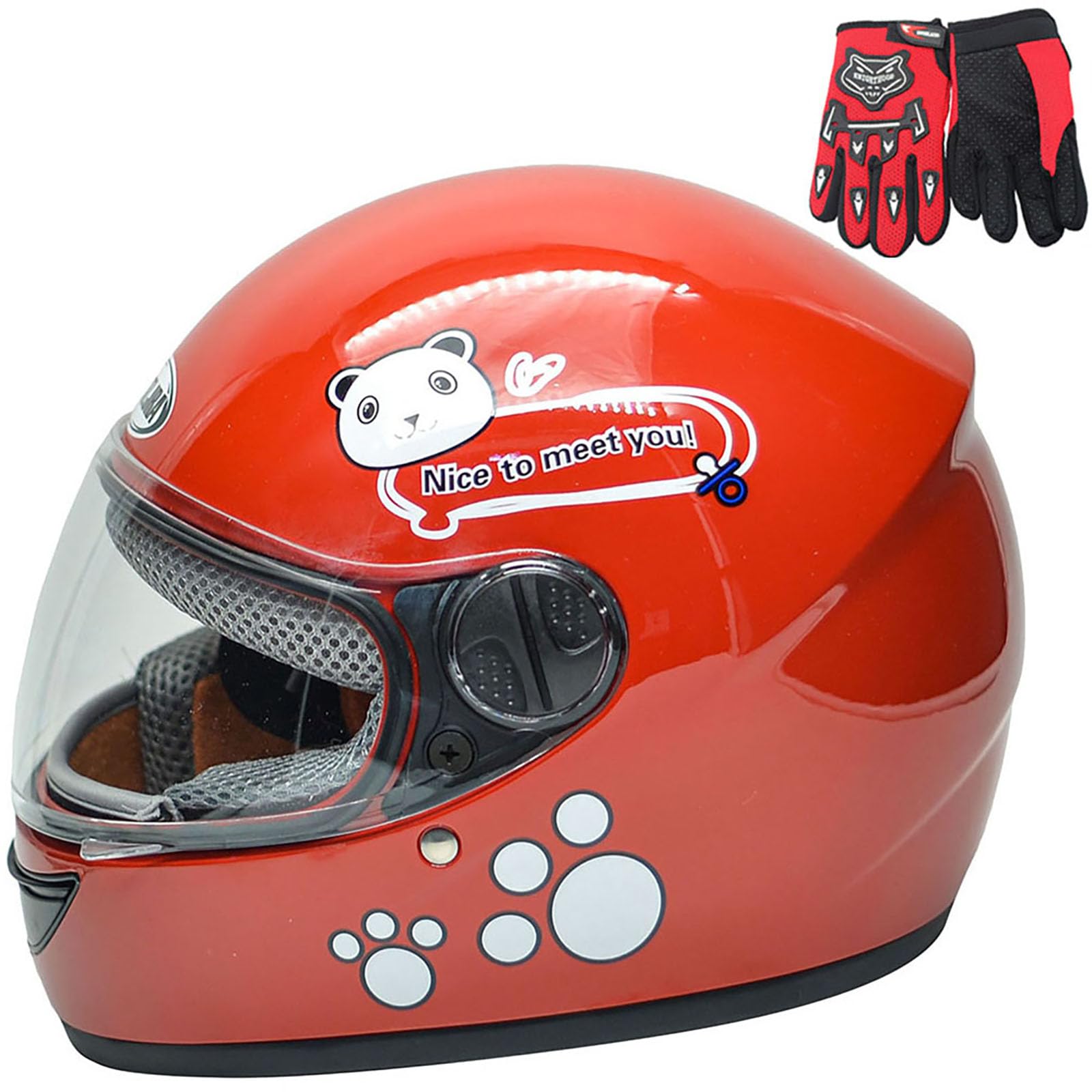 kids bike helmet with gloves, for pedal scooter, motorcycle, atv, quad bicycle, suitable for ages 3-6