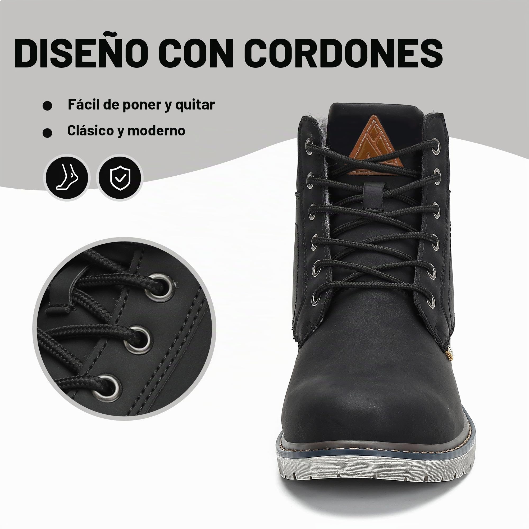 Mishansha Botas de Nieve Hombre Mujer Invierno Negro Gr.37