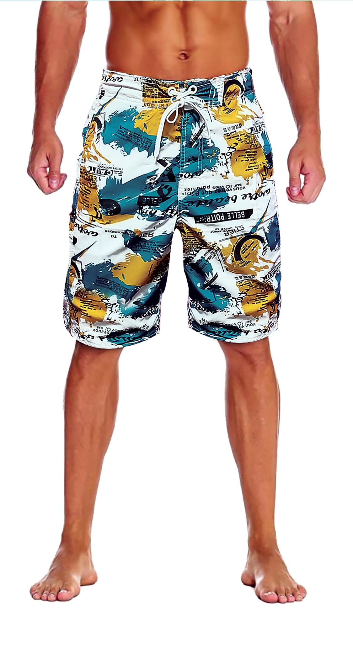 Royal Wear Men's Swim Trunks Bathing Suits with Side Pockets | Board Shorts | Quick Dry | Beach Shorts for Swimming & Surfing