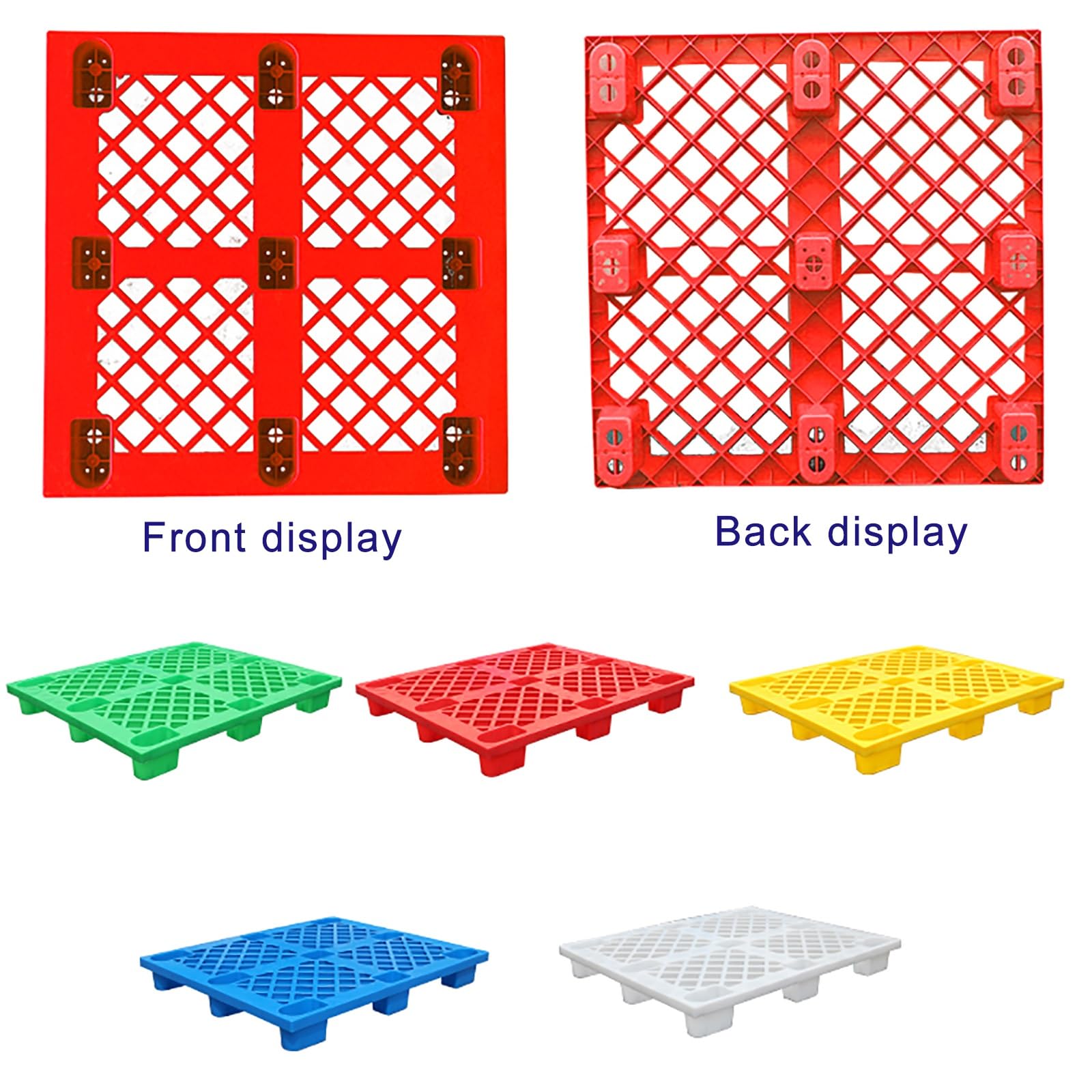 Palette d'expédition emboîtable en plastique imperméable en polyéthylène idéale pour une utilisation en intérieur/extérieur dans les cuisines à gaz et les sous-sols (gris)