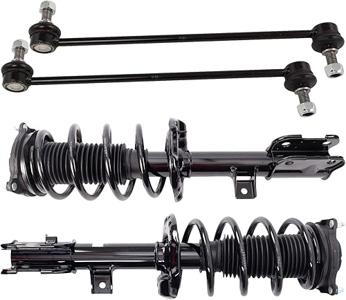 Miniatura 1050 de TRQ Kit de suspensión delantera, conjunto de amortiguadores y resortes, barra estabilizadora, enlace estabilizador compatible con Chevrolet