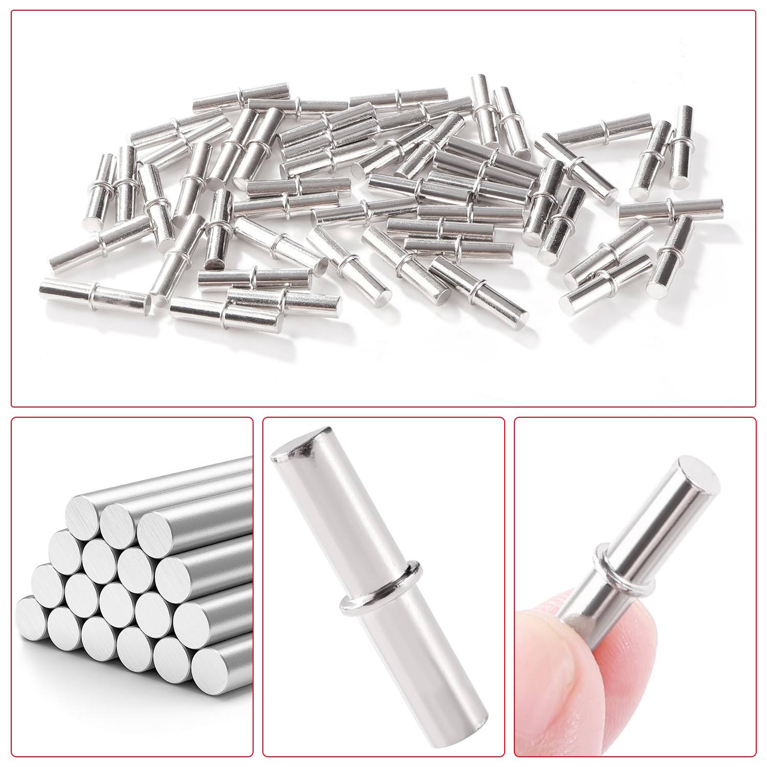YIXISI 50 PCS 25x5 mm Shelf Pins, Shelf Support Pegs Pins, for Kitchen Cabinet Bookcase Furniture, 25x5 Mm - 50pcs - B - Image 3