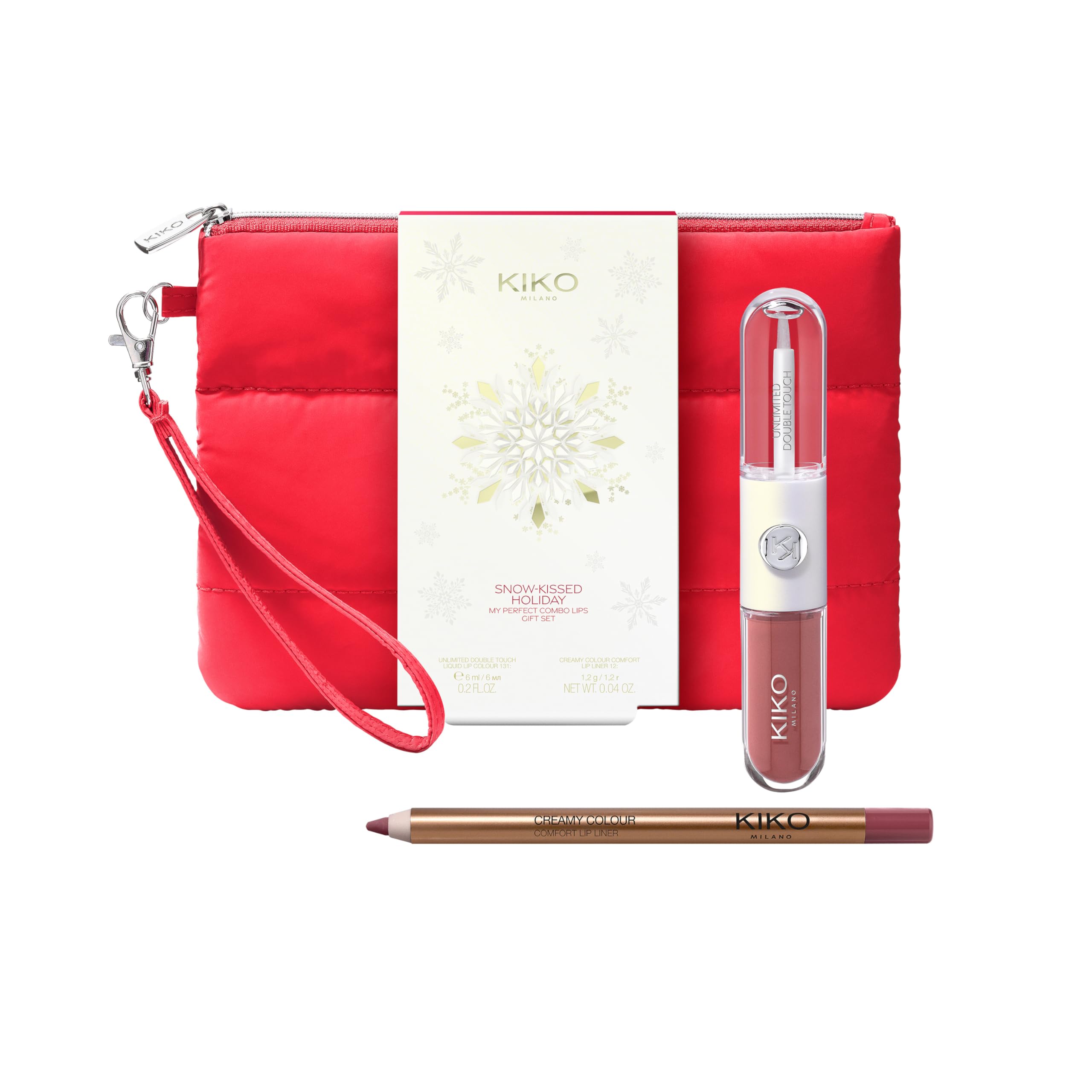 KIKO Milano Snow-Kissed Holiday My Perfect Combo Lips Gift Set-01, Kit De Regalo Para Maquillaje De Labios: Unlimited Double Touch Y Lápiz De Labios — view 6