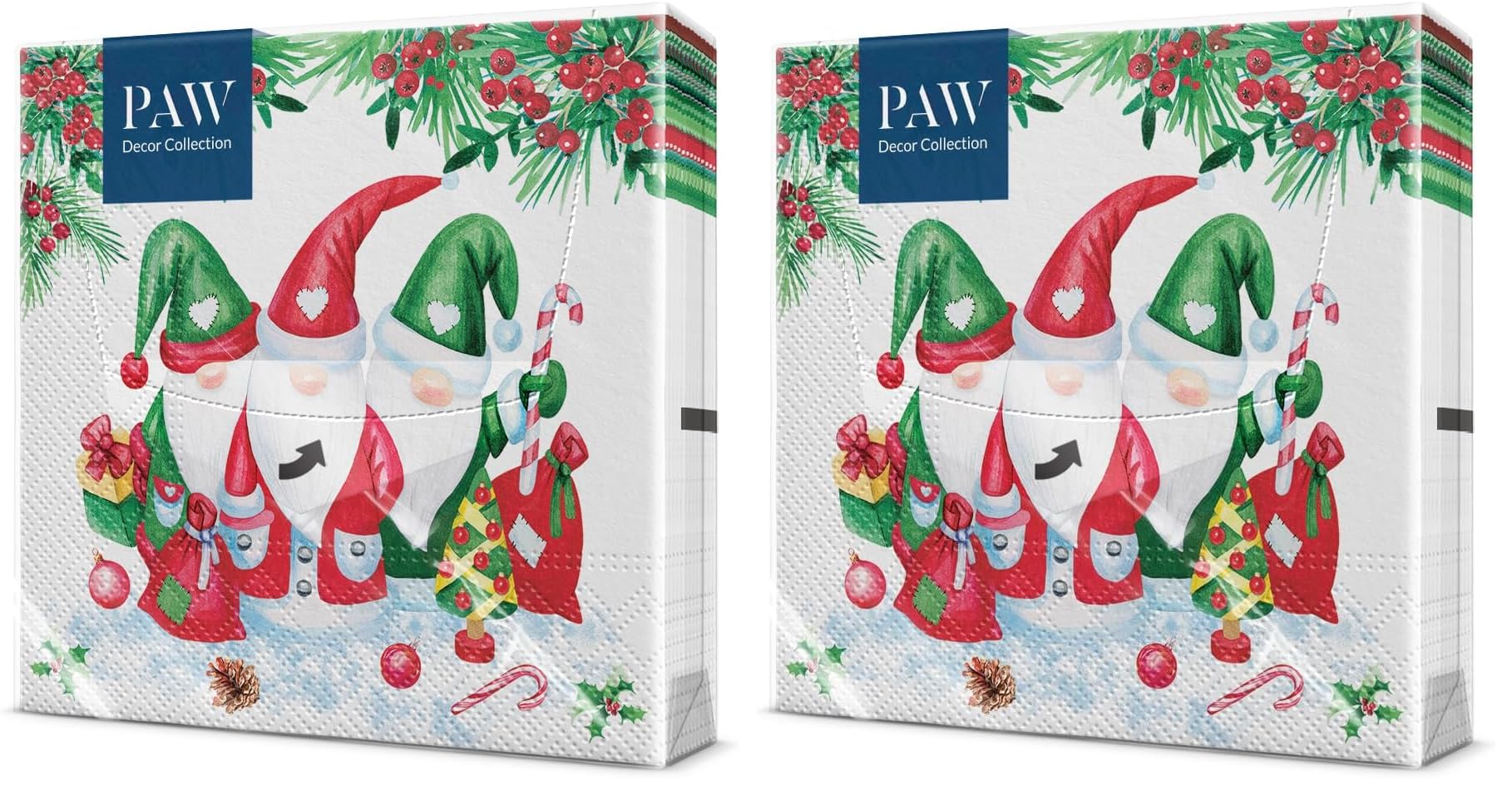 PAW - Servilletas de Papel 3 Capas (33 x 33 cm) | 20 Unidades | Servilletas de Navidad con motivos invernales y navideños | Ideales para la mesa festiva | Color: Christmas Atmosphere — view 11