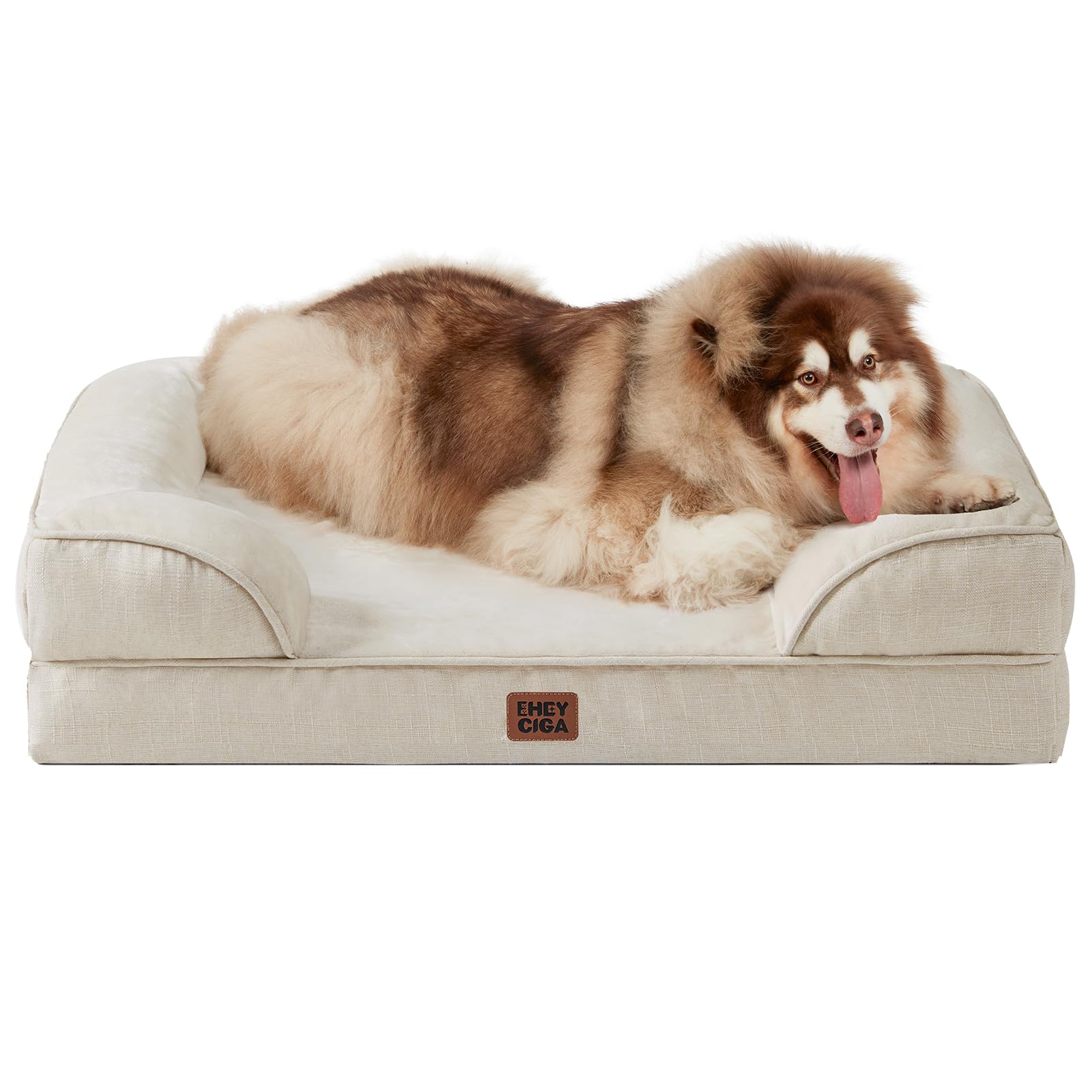 EHEYCIGA Orthopädisches Hundebett, Memory Foam Hundekorb, Waschbar Hundesofa Wasserdicht rutschfest, Hundecouch mit Hohem Rand