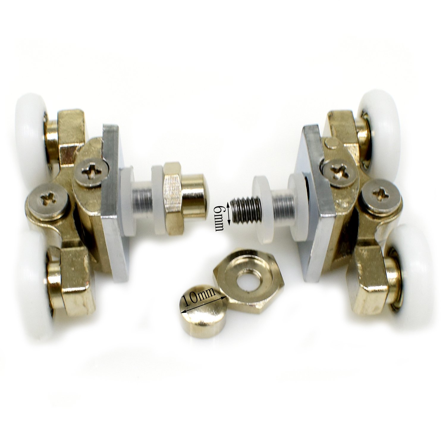 YuanQian - Set di 8 rotelle per porta della doccia, 23 mm