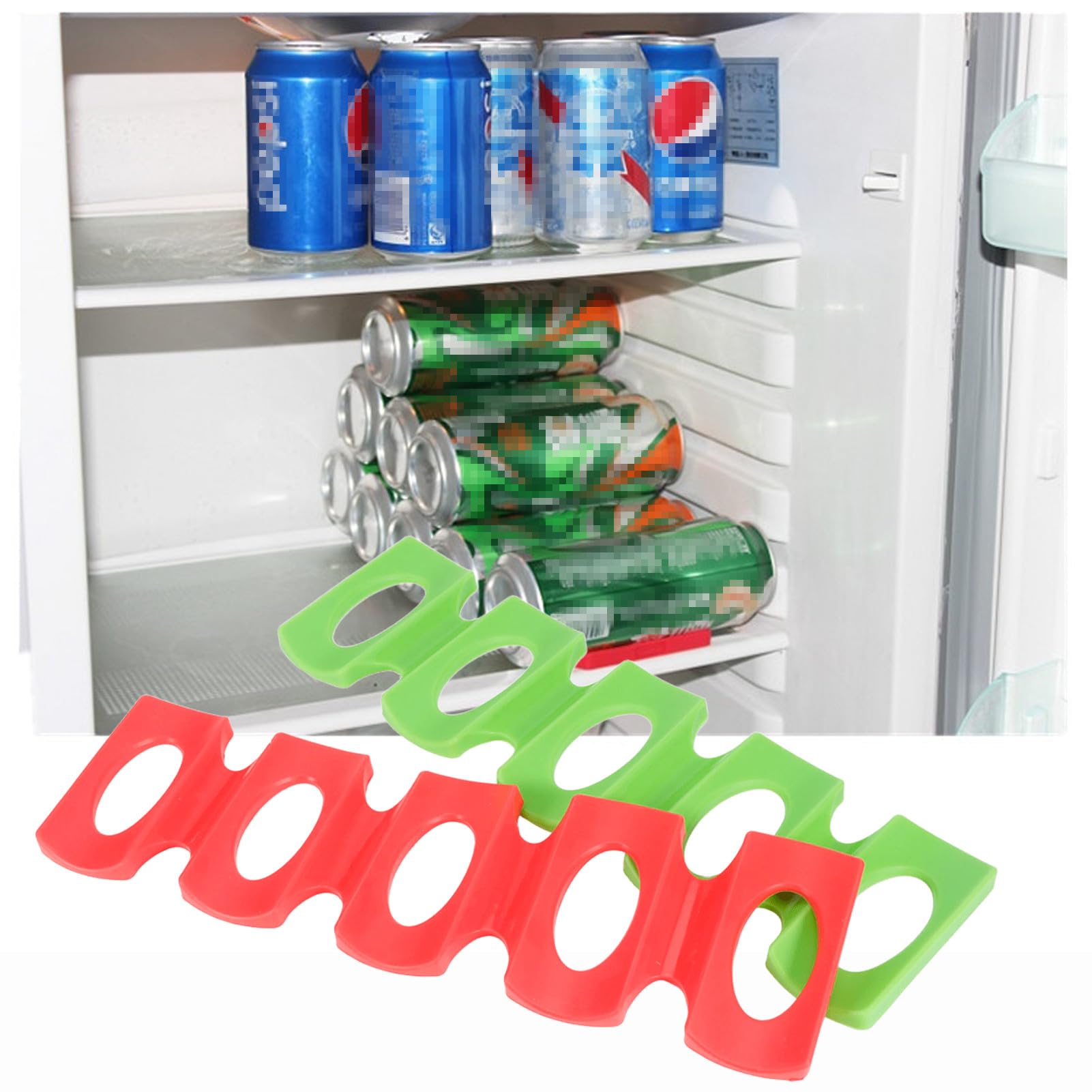 Apilador de vino de silicona, 2 unidades, botella plegable y lata fácil apilador de cerveza, ahorro de espacio, soporte plegable para vino para gabinete de cocina, refrigerador 5