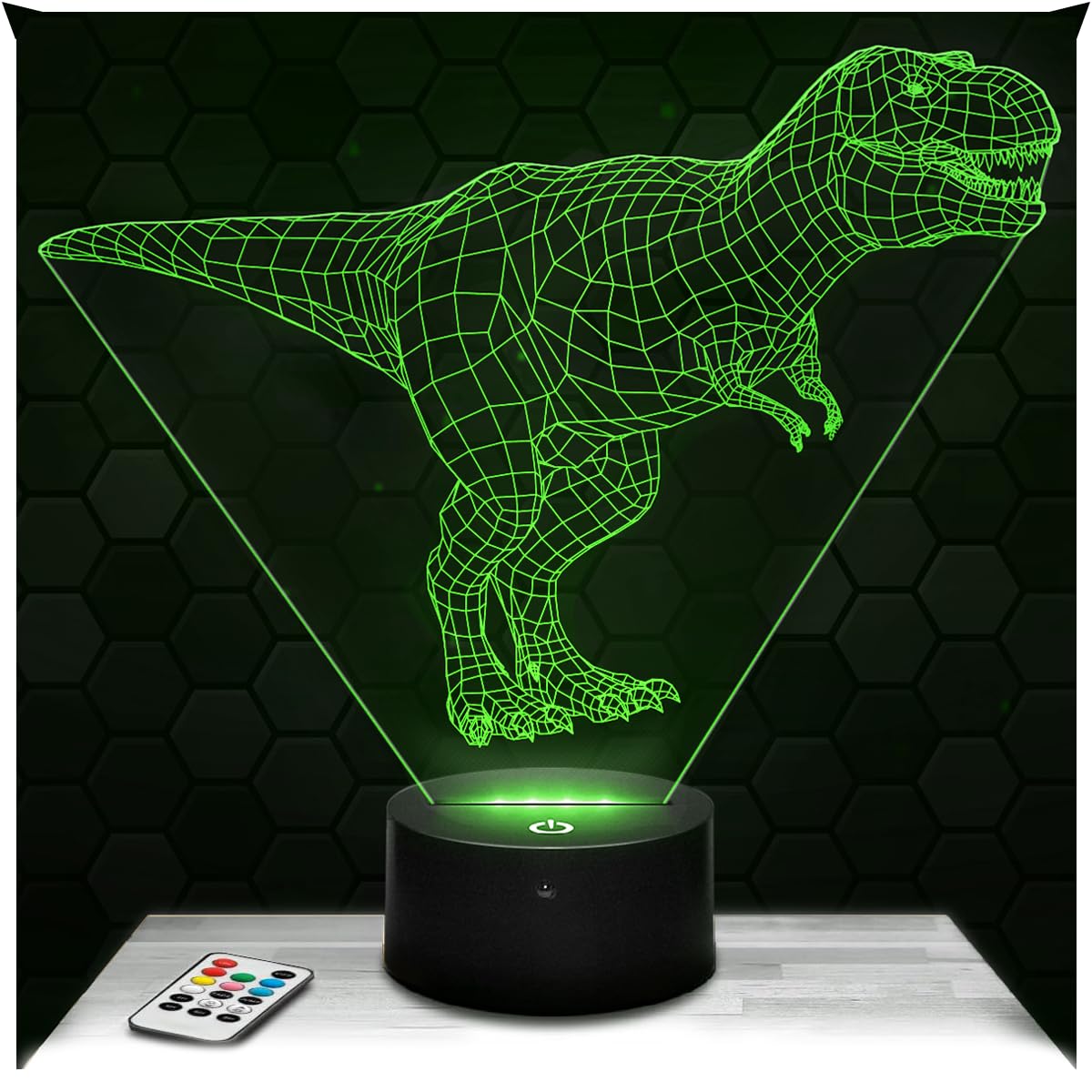 Lampephoto.fr - Dinosaur Tyrannosaurus 3D Lamp Animal 3D LED Illusion Night Light, Christmas Birthday Gift idea for Boys and Girls Children's or Adult Bedroom Night Light, Gifts Merchandising