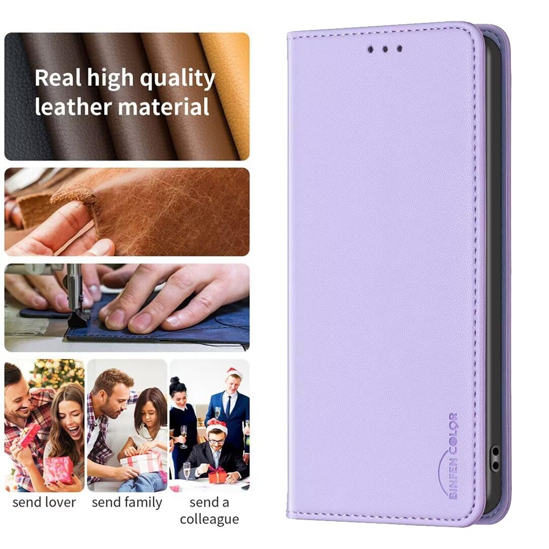 FMPCUON Coque Pour Xiaomi Redmi Note 13 Pro 5G,Portefeuille Etui En Cuir PU,Case Leather Etui Portefeuille Flip Magnétique Support Slot De Carte Antichoc Cover,Violet