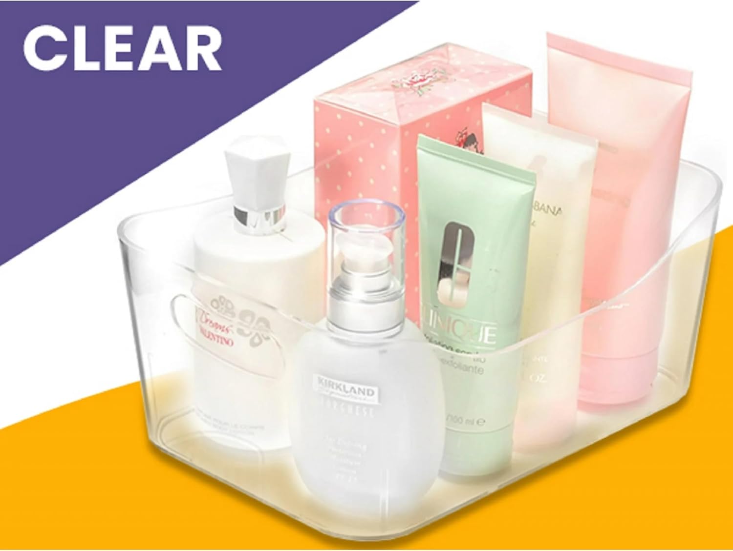 YBM HOME Storage Bins - Open Plastic Organizers and Storage Basket for Kitchen Pantry Organization, Under Sink Bathroom Storage, Toy Baskets, Food Storage Box Containers (Medium - 2 Pack, White)