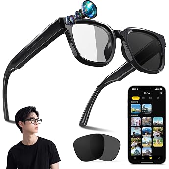 Imspace Smart Glass, Newest 3K HD Camera and Speaker, 800W Image | ENC Call Noise Reduction, Open-Type Earphones, Calls/Music
