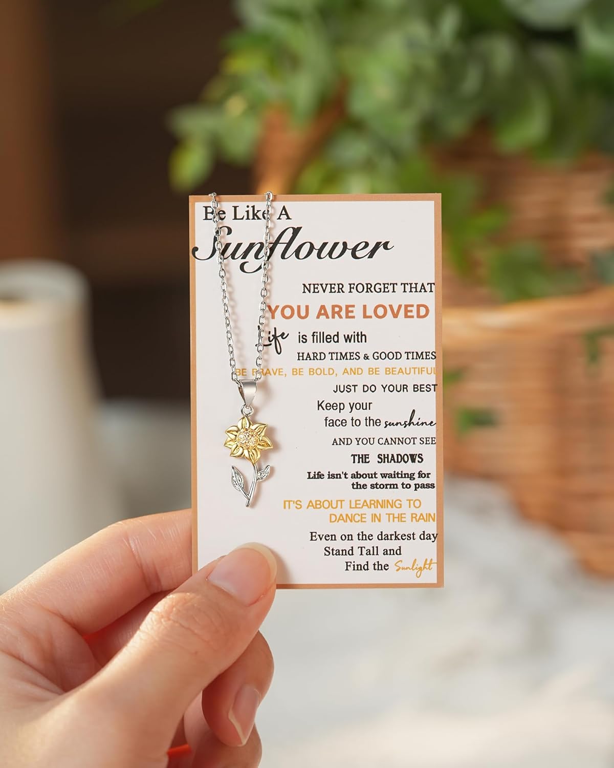 Tarsus Sunflower Necklace, You are My Sunshine, Sunflower Gifts Ideas for Women, Inspirational Gifts for Women Teen Girls Birthday Christmas Valentines Day image 7 of 7 B09P19GT12