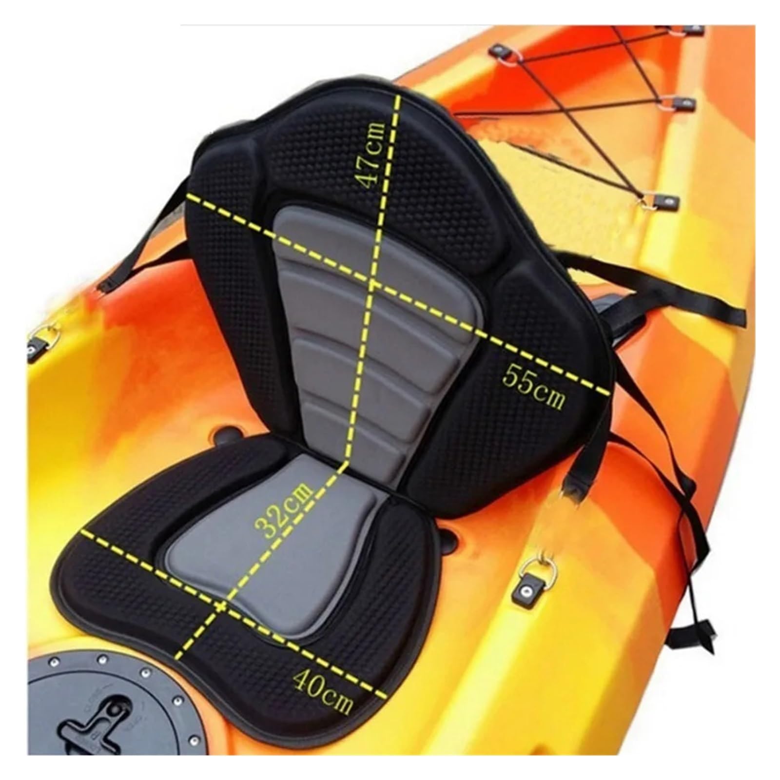 Verstellbarer Sitz Angeln Kajak Aufblasbares Zubehör Marine Haken Bungee-Seil Wassersport Ruderboote Insel Paddel Universal Kajak Sitz